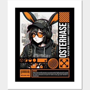 Osterhase Easter Bunny Girl Posters and Art